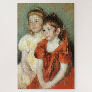 Zwei lächelnde junge Mädchen (von Mary Cassatt) Puzzle