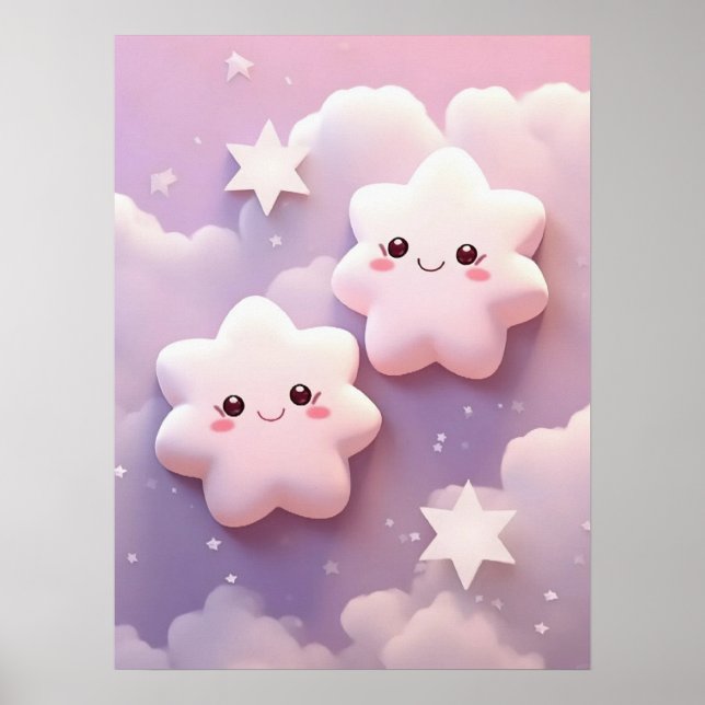 ZWEI Lächelnde Sterne in Dreamland Poster (Vorne)