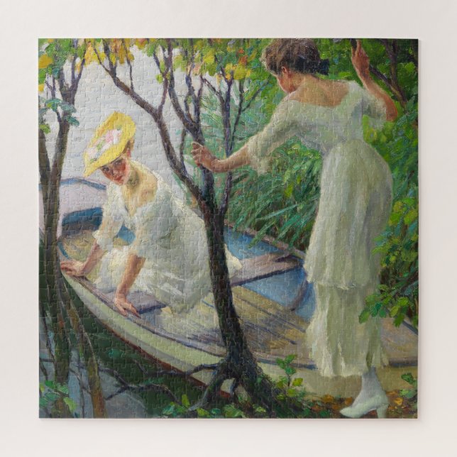 Zwei Ladys in einem Boot | Edward Cucuel Puzzle (Vertikal)