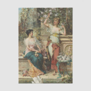 Zwei Ladys in einem Park von Hans Zatzka Seidenpapier
