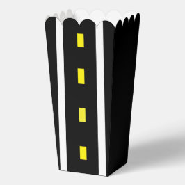 Zwei Lane Road Popcorn Box (schwarz, weiß und gelb Geschenkschachtel