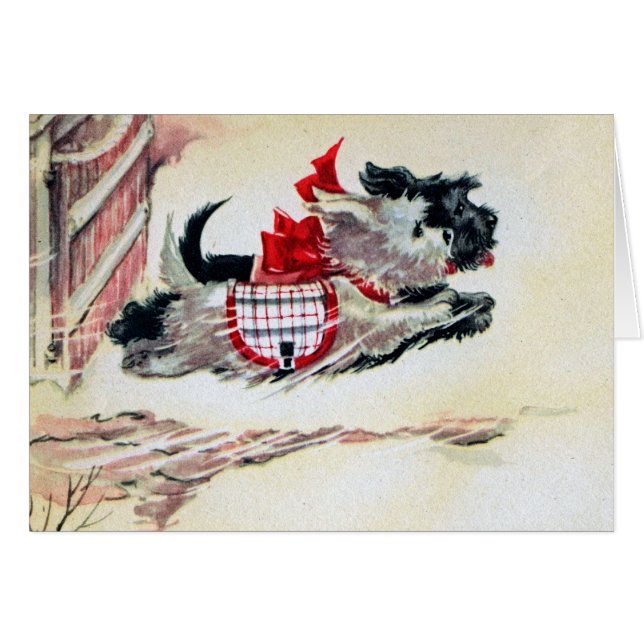 Zwei laufende Scotties (Vorderseite (Horizontal))