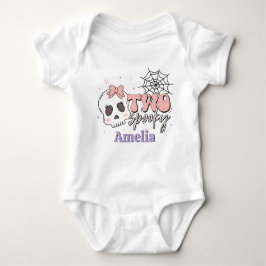 Zwei leckere Niedliche Rosa Halloween Name Geburts Baby Strampler