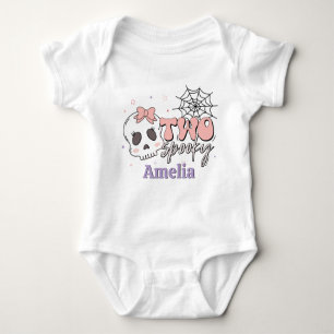 Zwei leckere Niedliche Rosa Halloween Name Geburts Baby Strampler