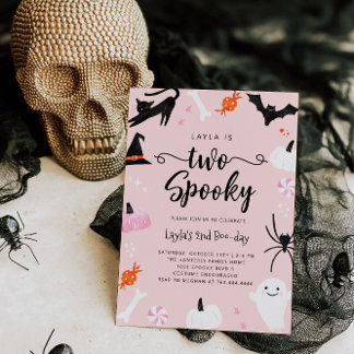 ZWEI leckere Pink Halloween Geburtstagsparty Einladung