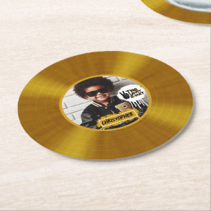 Zwei Legit 2 beenden das 2. Geburtstag Gold Record Runder Pappuntersetzer