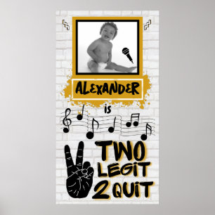 Zwei Legit Retro 90er Hip Hop 2. Geburtstags-Foto Poster