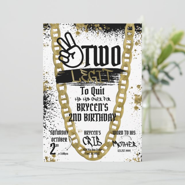 Zwei Legit zum Aufhören der Einladung zum Geburtst (Stehend Vorderseite)