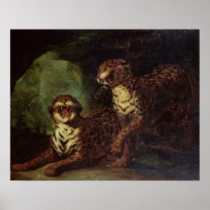 Zwei Leoparden, C. 1820 Poster