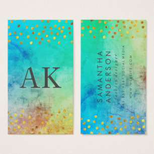 Zwei Letter Monogram Vintag mit Gold-Speck