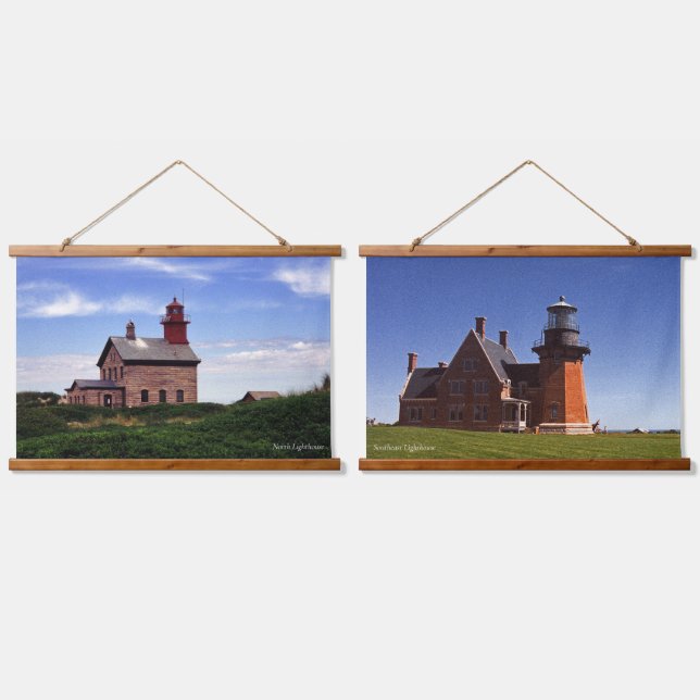 Zwei Lichter der Insel Block Wandteppich Mit Holzrahmen (Doppelt)