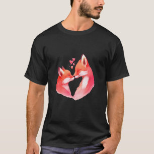 Zwei liebende Füchse in der Liebe Herz Valentinsta T-Shirt