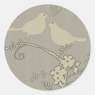 Zwei liebende Vögel ~ Runder Aufkleber