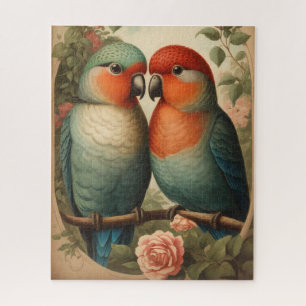 Zwei Liebesvögel Vintage Puzzle