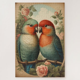Zwei Liebesvögel Vintage Puzzle