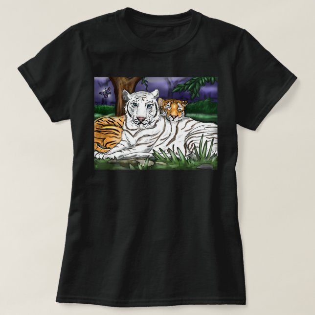Zwei liebevolle Tiger-T - Shirt (Design vorne)