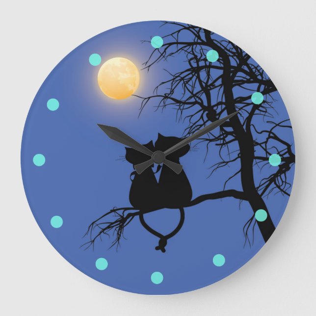 Zwei Liebhaber Chat Round Wall Uhr (Vorderseite)