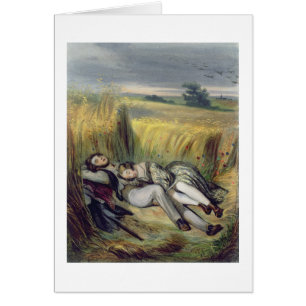 Zwei Liebhaber, die in einem Getreidefeld (litho,