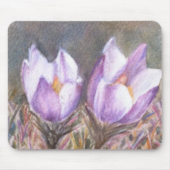ZWEI LILA CROCUSES MOUSEPAD (Vorne)