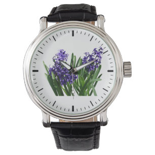 Zwei lila Hyazinthen Armbanduhr