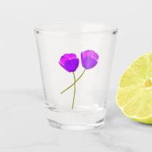 Zwei Lila Lilac Poppy Blume Illustration