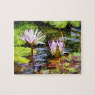 Zwei Lila Lotus Puzzle
