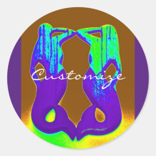 zwei lila Meerjungfrauen Runder Aufkleber