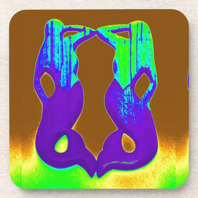 zwei lila Meerjungfrauen Untersetzer (Vorderseite)