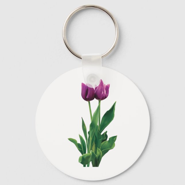 Zwei Lila Tulips Schlüsselanhänger (Vorderseite)