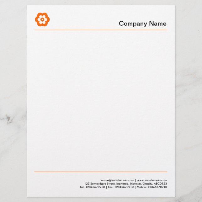 Zwei Linien - Orange Briefbogen (Vorderseite)