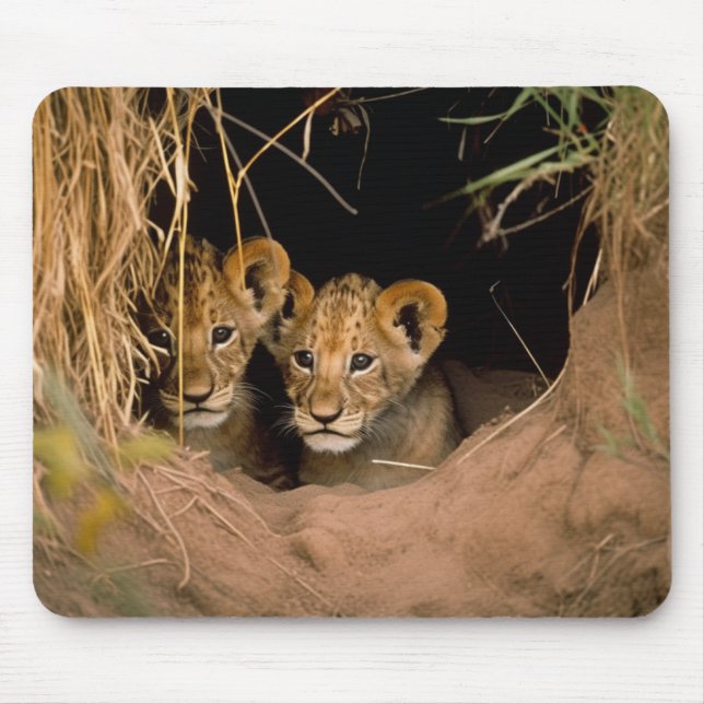 Zwei Lion Cubs Mousepad (Vorne)