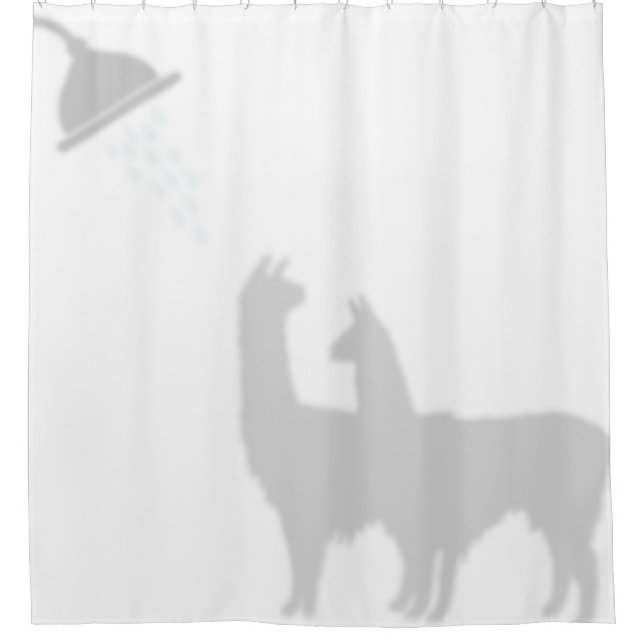 Zwei Llamas Shadow Silhouette Shadow Buddies Duschvorhang (Vorderseite)