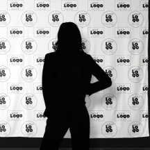 Zwei Logo Step and Repeat Fotoautomaten Hintergrun