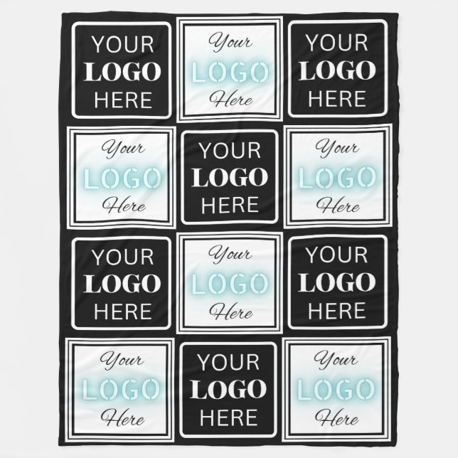 Zwei Logos Event White Simple Background Fleecedecke (Vorderseite)