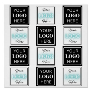 Zwei Logos Event White Simple Background Poster