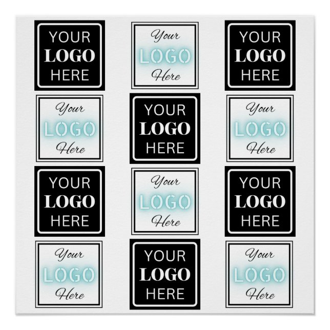 Zwei Logos Event White Simple Background Poster (Vorderseite)