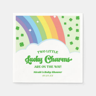 Zwei Lucky Charms Rainbow Twins Baby Dusche Serviette