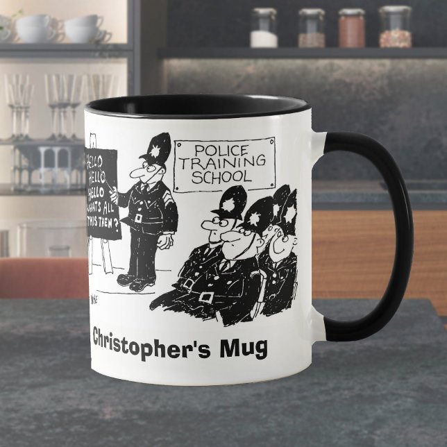 Zwei lustige Cartoon der Polizei. Name wählen hinz Tasse (Von Creator hochgeladen)