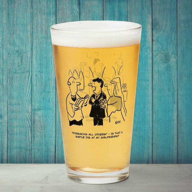 Zwei lustige Hochzeit- und Ehepartner-Cartoon auf  Glas (Von Creator hochgeladen)