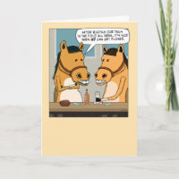 Zwei lustige Pferde zum Geburtstag pflügen