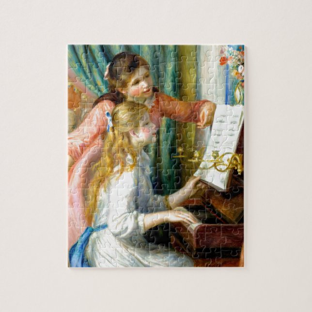 Zwei Mädchen am Klavier - Pierre Auguste Renoir Puzzle (Vertikal)