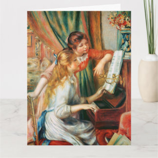 Zwei Mädchen am Klavier von Renoir groß Karte