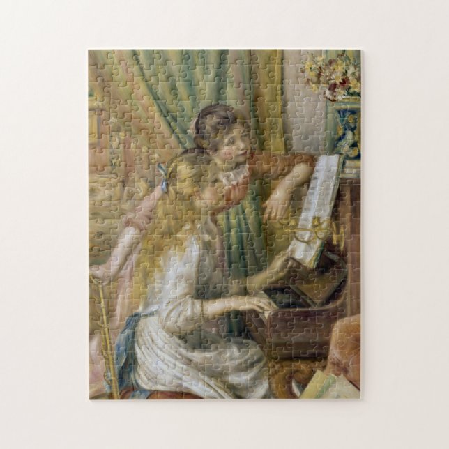 Zwei Mädchen am Klavier von Renoir Puzzle (Vertikal)