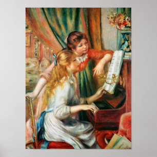 Zwei Mädchen am Piano von Renoir Poster