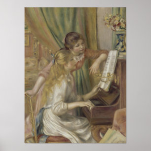Zwei Mädchen am Piano von Renoir Poster