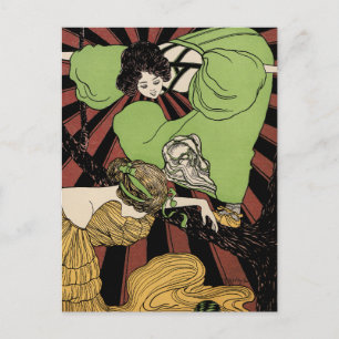 Zwei Mädchen - Art Nouveau - Jugendstil Postkarte