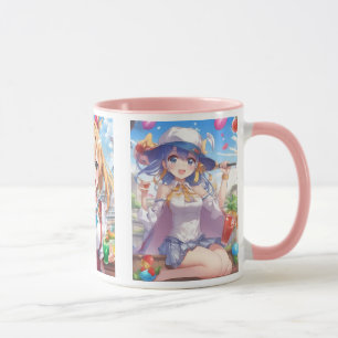 Zwei Mädchen in einer Sommerstimmung. Tasse