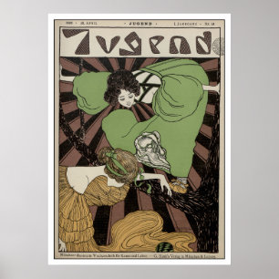 Zwei Mädchen - Kunst Nouveau Poster