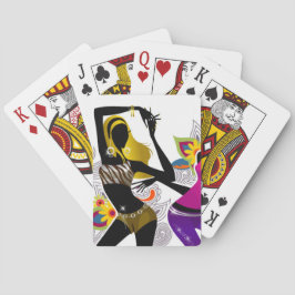 Zwei Mädchen tanzen floralen Hintergrund Vector Il Spielkarten