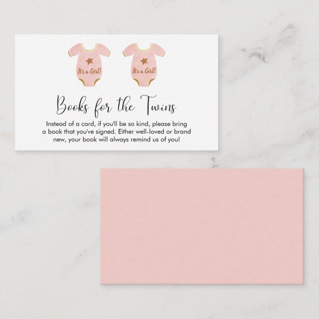 ZWEI Mädchenbücher für Babydusche Begleitkarte (Vorne/Hinten)